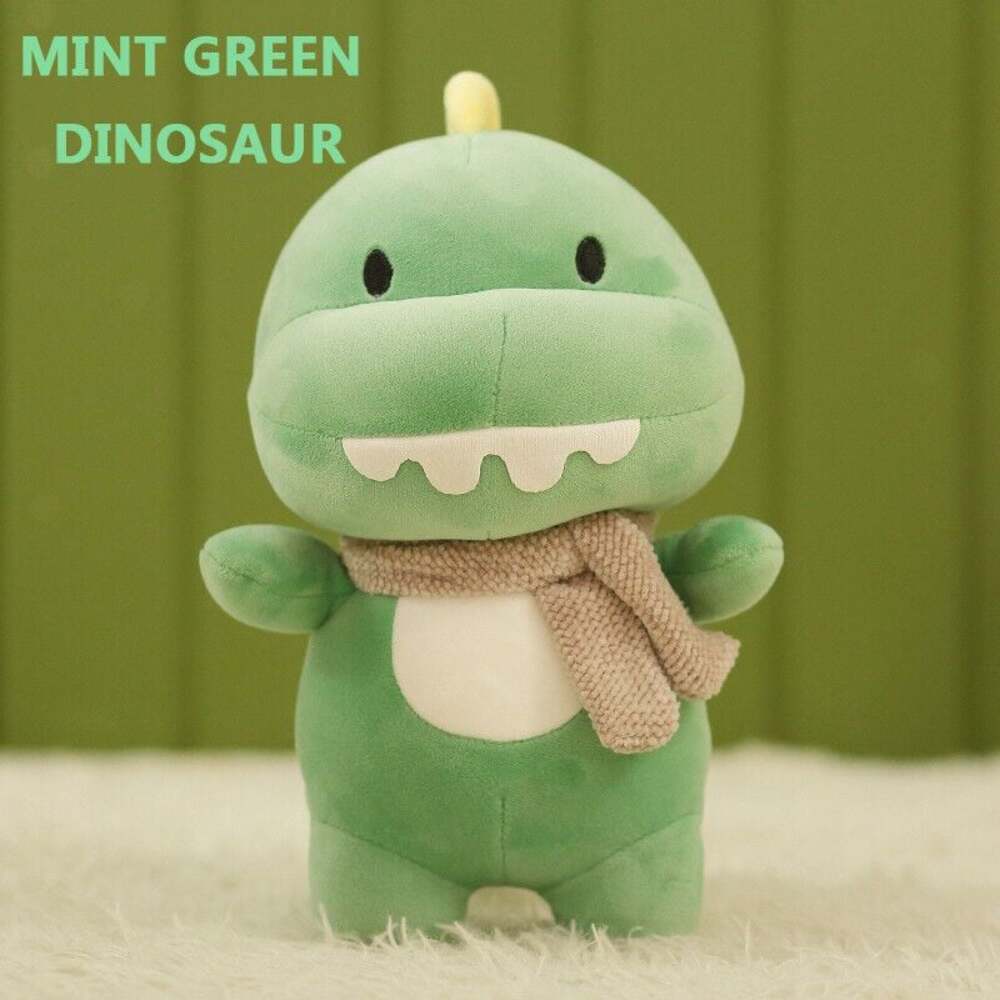 Green Dinosaur With Scarf Soft Stuffed Plush Toy - - World of plushies,